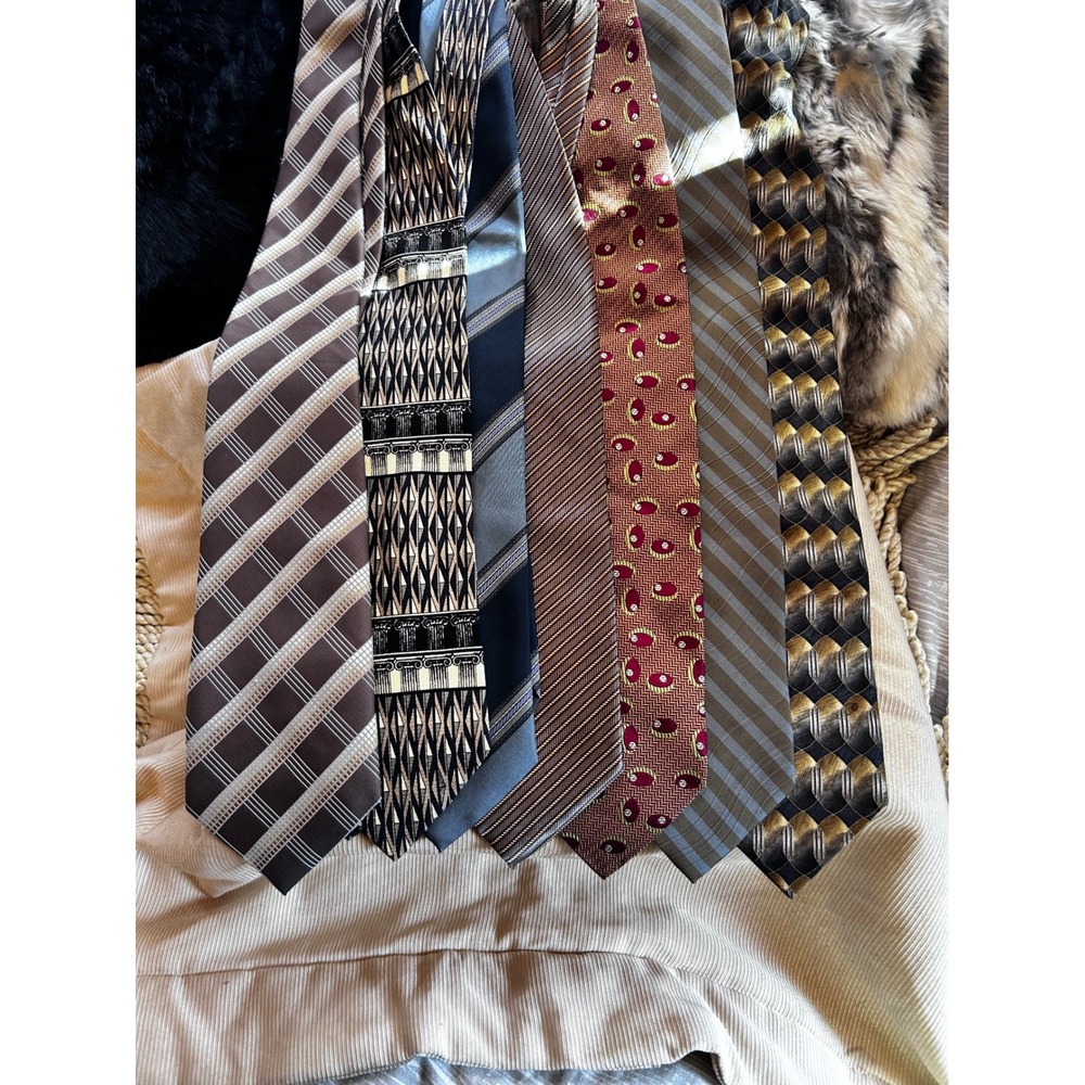 Mens Vintage Silk Tie Lot 7 Paulo Conti Gino Rossini Alba‎ Uomo Italian Designer